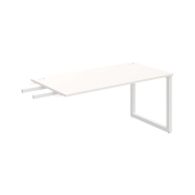 Pracovný stôl UNI O, kolmo reťaziaci, 160x75,5x80 cm, biela/biela
