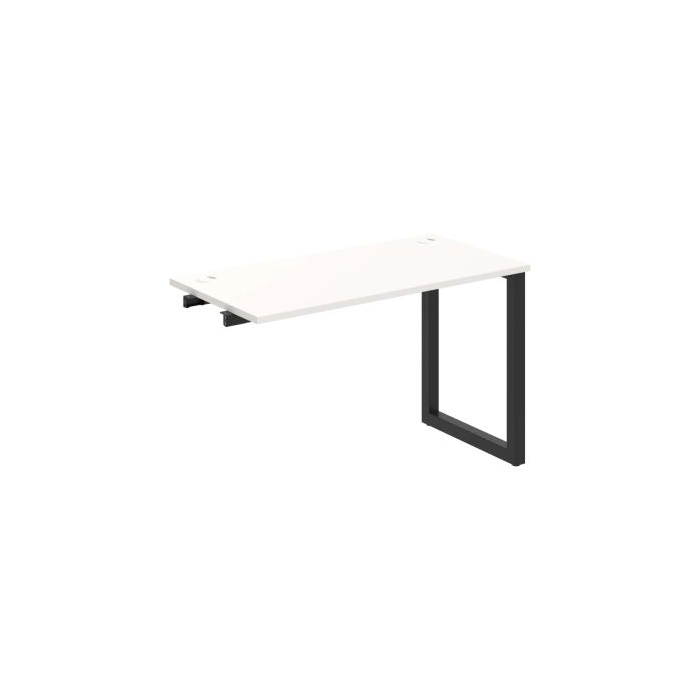 Pracovný stôl UNI O, k pozdĺ. reťazeniu, 120x75,5x60 cm, biela/čierna