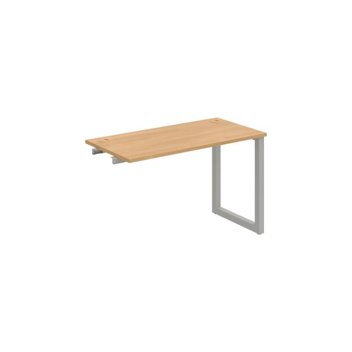 Pracovný stôl UNI O, k pozdĺ. reťazeniu, 120x75,5x60 cm, dub/sivá