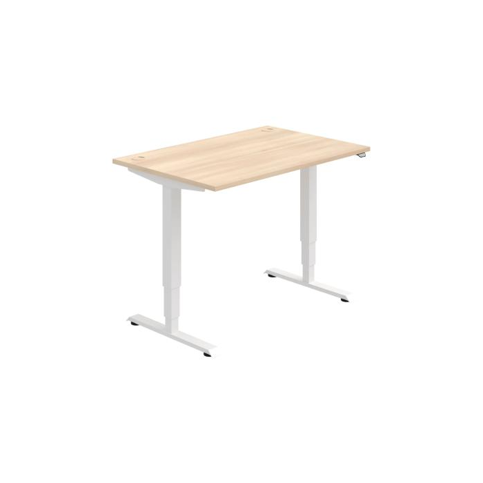 Pracovný stôl RUN, ZO, 3S, 120x64,5-130,5x80 cm, agát/biela