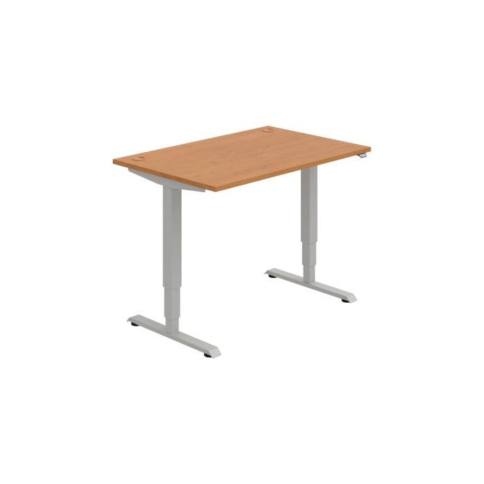 Pracovný stôl RUN, ZO, 3S, 120x64,5-130,5x80 cm, jelša/sivá