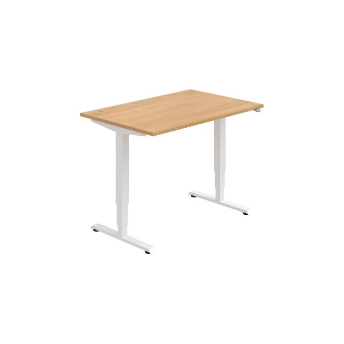 Pracovný stôl RUN, ZO, 3S, 120x64,5-130,5x80 cm, dub/biela