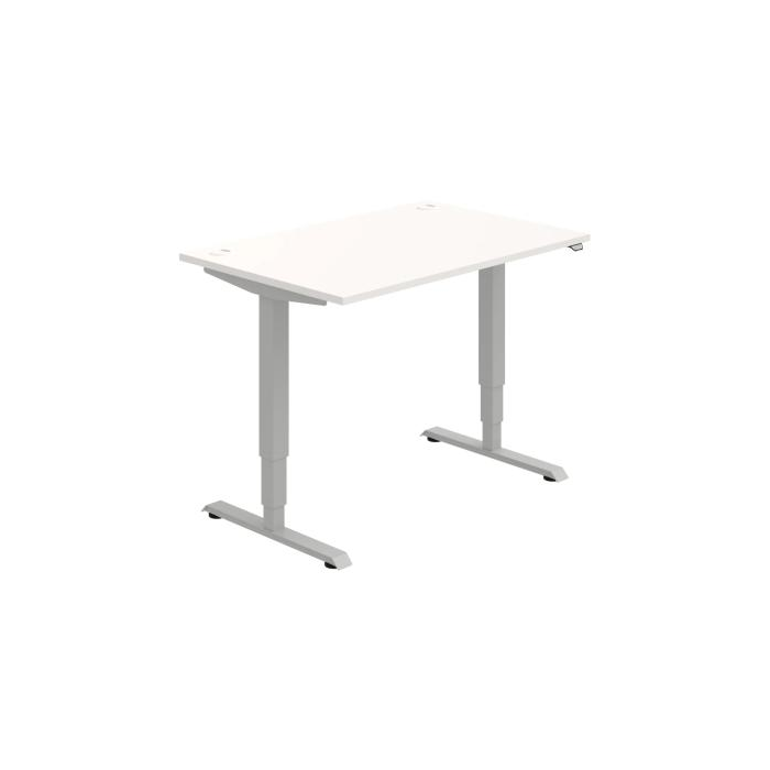 Pracovný stôl RUN, ZO, 3S, 120x64,5-130,5x80 cm, biela/sivá