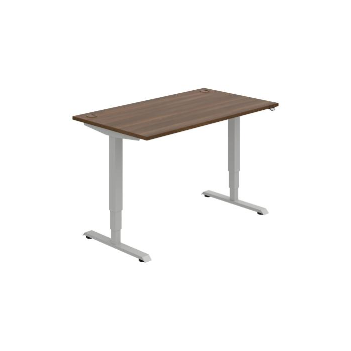 Pracovný stôl RUN, ZO, 3S, 140x64,5-130,5x80 cm, orech/sivá