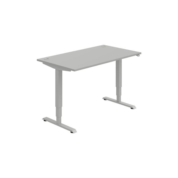 Pracovný stôl RUN, ZO, 3S, 140x64,5-130,5x80 cm, sivá/sivá