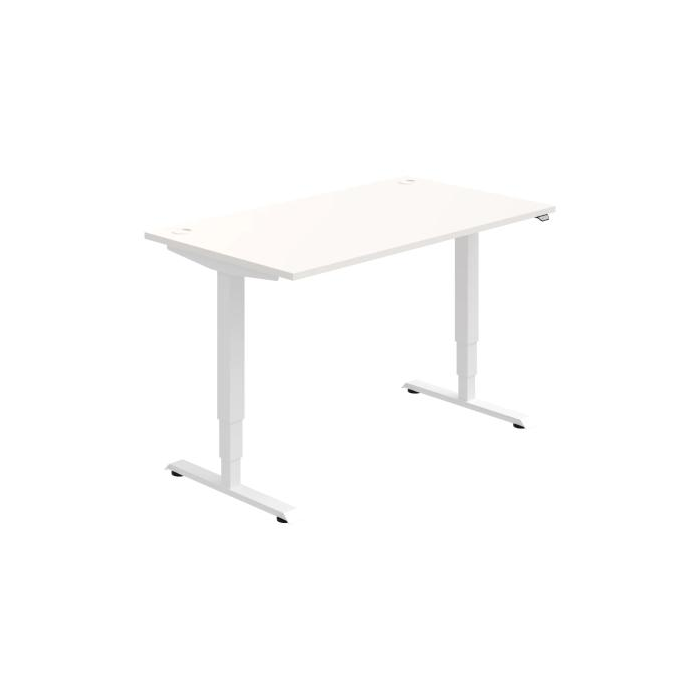 Pracovný stôl RUN, ZO, 3S, 140x64,5-130,5x80 cm, biela/biela