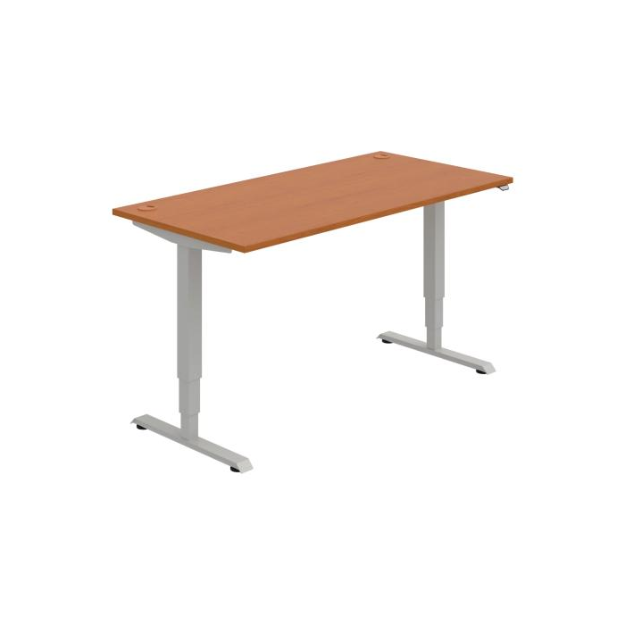 Pracovný stôl RUN, ZO, 3S, 160x64,5-130,5x80 cm, čerešňa/sivá