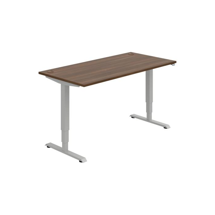 Pracovný stôl RUN, ZO, 3S, 160x64,5-130,5x80 cm, orech/sivá