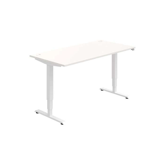 Pracovný stôl RUN, ZO, 3S, 160x64,5-130,5x80 cm, biela/biela
