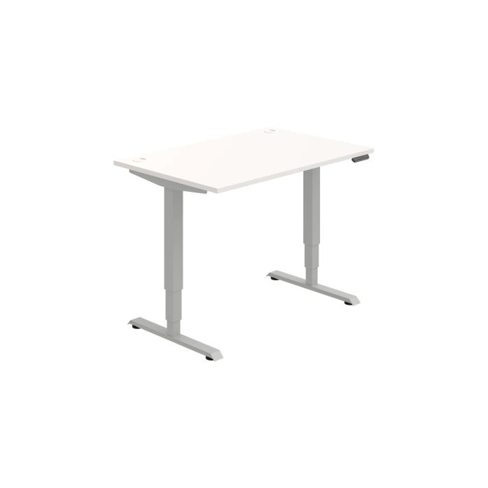 Pracovný stôl RUN, PO, 3S, 120x64,5-130,5x80 cm, biela/sivá
