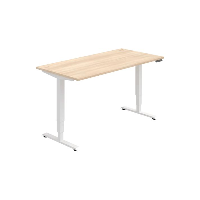 Pracovný stôl RUN, PO, 3S, 140x64,5-130,5x80 cm, agát/biela