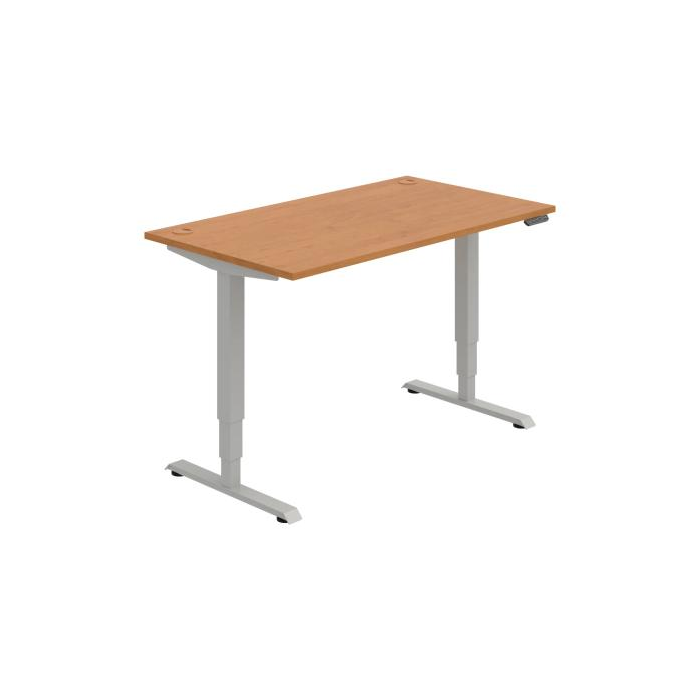 Pracovný stôl RUN, PO, 3S, 140x64,5-130,5x80 cm, jelša/sivá