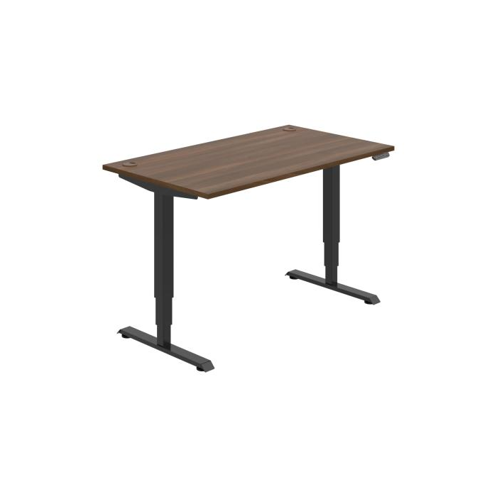 Pracovný stôl RUN, PO, 3S, 140x64,5-130,5x80 cm, orech/čierna