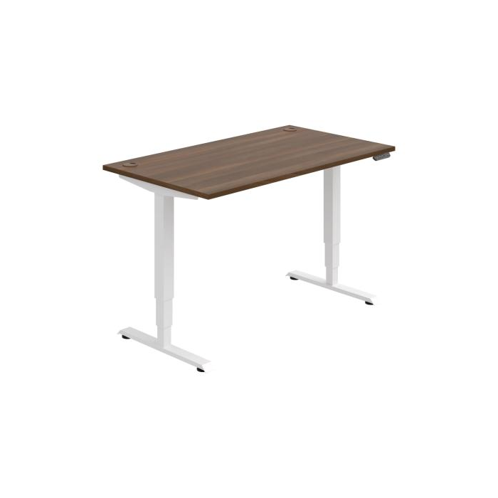 Pracovný stôl RUN, PO, 3S, 140x64,5-130,5x80 cm, orech/biela