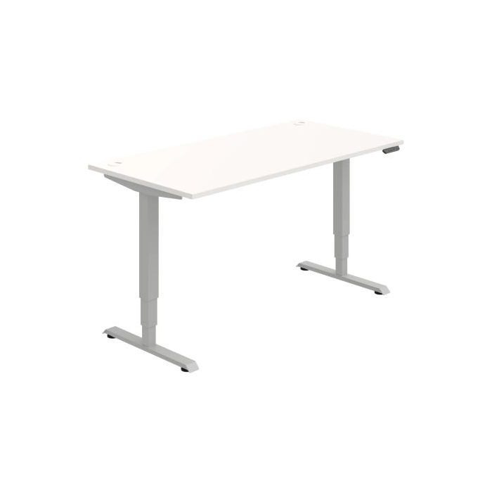 Pracovný stôl RUN, PO, 3S, 160x64,5-130,5x80 cm, biela/sivá
