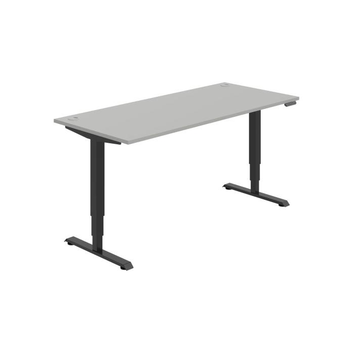 Pracovný stôl RUN, PO, 3S, 180x64,5-130,5x80 cm, sivá/čierna