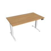 Pracovný stôl Motion, PO, 3S, 140x61 - 128x80 cm, dub/biela