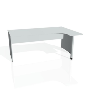 Pracovný stôl Gate, ergo, ľavý, 180x75,5x120 cm, sivá/sivá
