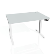 Pracovný stôl Motion, PO, 3S, 140x61 - 128x80 cm, sivá/biela