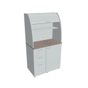 Kuchynka s chladničkou ľavá, 100x189,1x60 cm, sivá/sivá