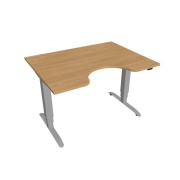 Pracovný stôl Motion Ergo, ZO, 3S, 120x61-128x90 cm, dub/sivá