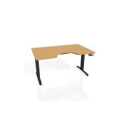 Pracovný stôl Motion Ergo, PO, 2S, 140x70,5-120,5x90 cm, buk/čierna