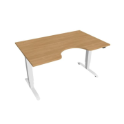 Pracovný stôl Motion Ergo, ZO, 3S, 140x61-128,x90 cm, dub/biela