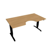 Pracovný stôl Motion Ergo, ZO, 3S, 160x61-128x90 cm, dub/čierna