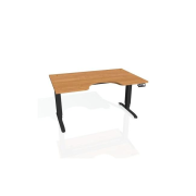 Pracovný stôl Motion Ergo, PO, 3S, 160x61-128x90 cm, jelša/čierna