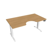 Pracovný stôl Motion Ergo, PO, 3S, 160x61-128x90 cm, dub/biela