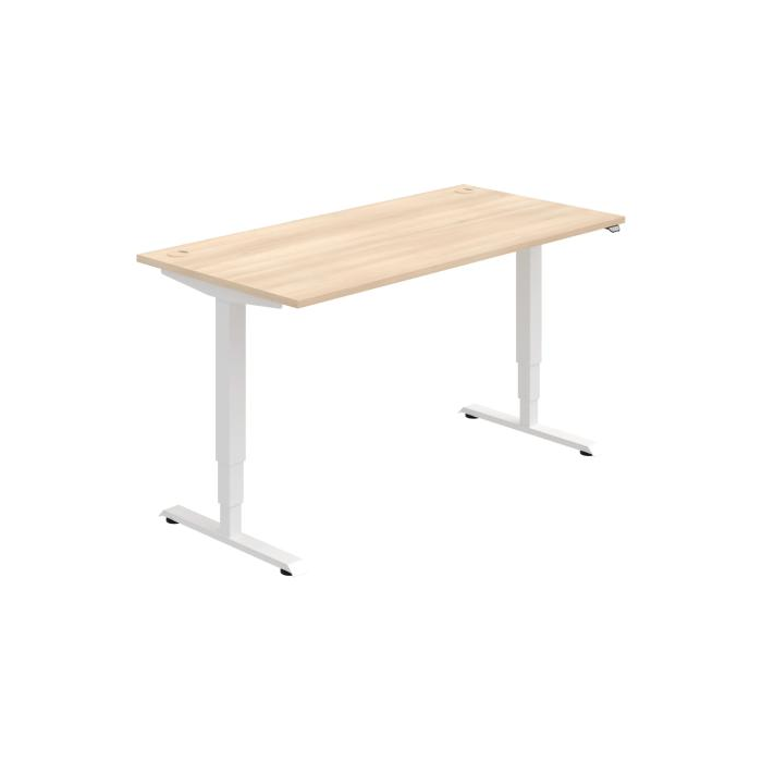 Pracovný stôl RUN, ZO, 3S, 160x64,5-130,5x80 cm, agát/biela