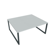 Pracovný stôl UNI O, 180x75,5x160 cm, sivá/čierna
