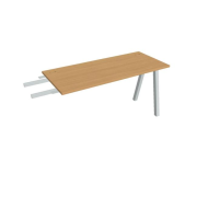 Pracovný stôl UNI A, kolmo reťaziaci, 140x75,5x60 cm, buk/sivá