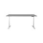 Výškovo nastaviteľný stôl BASIC, 2-motorový, 138x80 cm, podnož biela + doska sivá