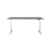 Výškovo nastaviteľný stôl BASIC, 1-motorový, 160x80 cm, podnož biela + doska sivá