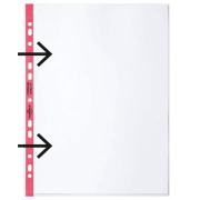 Euroobal DURABLE otvorený zľava A4 90mic s červeným okrajom 100ks