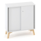 Policová skriňa ALFA ROOT, posuvné dvere, 1 polica, 80x45x88,7cm, biela