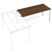 Pracovný stôl Uni, reťaziaci, 140x75,5x60 cm, dub/sivá