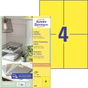 Etikety farebné 105x148mm Avery A4 100 hárkov žlté