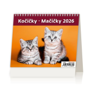 Stolový kalendár riadkový 17,1x13,9 cm - MiniMax Mačičky 2026