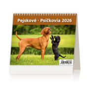 Stolový kalendár riadkový 17,1x13,9 cm - MiniMax Psíčkovia 2026