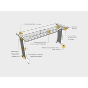 Pracovný stôl Flex, ergo, pravý, 160x75,5x120 (60x60) cm, jelša/kov