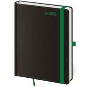 Diár BLACK GREEN denný A5 14,3x20,5cm 2026