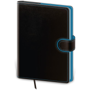 Diár Flip denný B6 12x16,5cm - čierno/modrý 2026