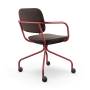 Konferenčná stolička Normo, podrúčky LP, rám RAL3005, látka Medley 63063 hnedá