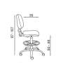 Zdravotnícka stolička EKO, extra vysoký piest, aretačný kruh,  zdravot. ekokoža svetlá modrá 061