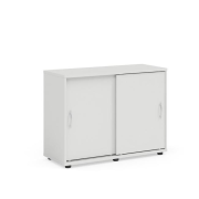 Policová skriňa BASIC, posuvné dvere bez zámku, 100x40x75,3cm, biela