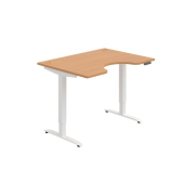 Pracovný stôl Motion Ergo, PO, 2S, 120x70,5-120,5x90 cm, buk/biela