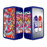 Peračník Gimboo 3-zipsový plný, Graffiti, modrý, 10 ks