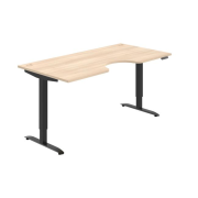 Pracovný stôl Motion Ergo, PO, 2S, 180x70,5-120,5x90 cm, agát/čierna